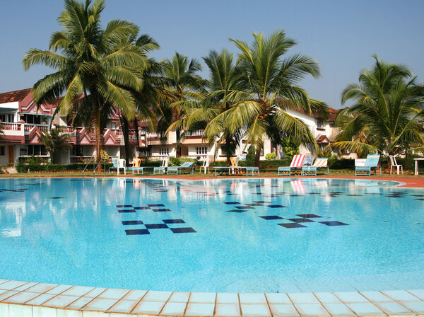 Swimming pool and houses