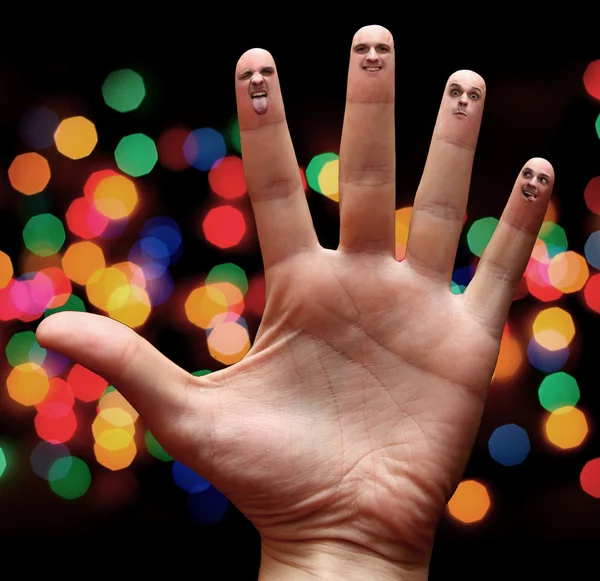 Rostros en los dedos — Foto de Stock