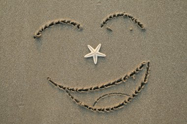 Face on the beach clipart