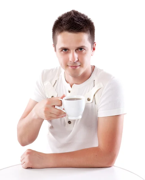 Homem com xícara de chá — Fotografia de Stock
