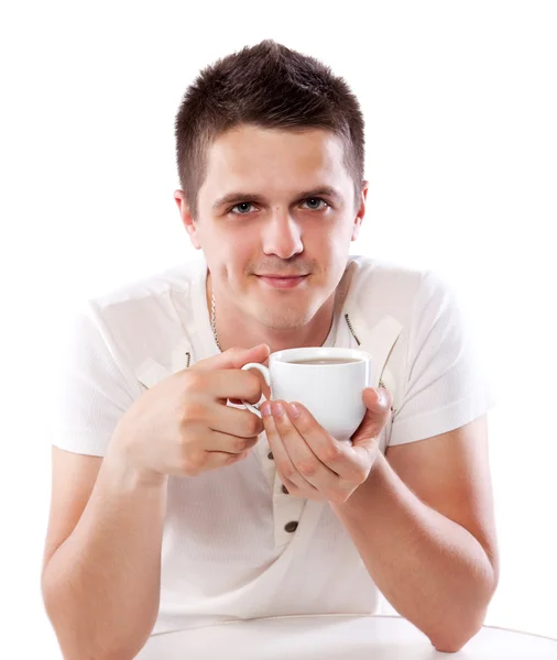 お茶のカップを持つ男 — ストック写真