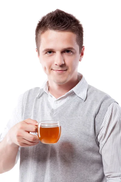 Mann mit Tasse Tee — Stockfoto
