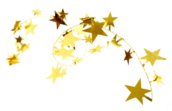 Altın yıldızlar beyaz zemin üzerine izole — Stok fotoğraf