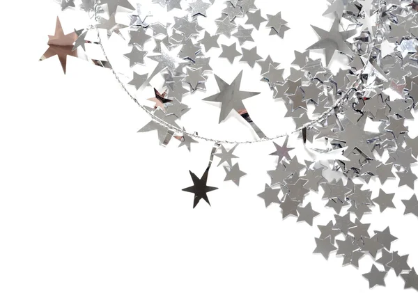 Beyaz arka plan üzerinde izole Gümüş Yıldız — Stok fotoğraf