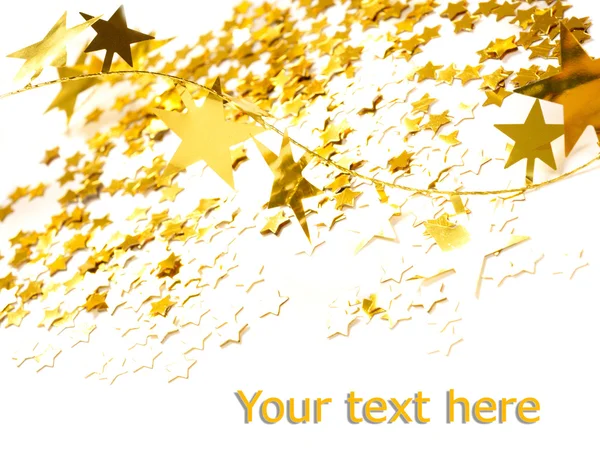 Goldene Sterne isoliert auf weißem Hintergrund — Stockfoto