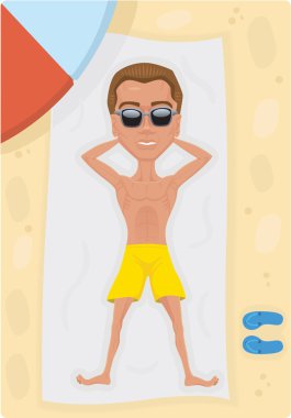 Lie on the beach clipart