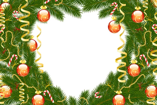 Χριστουγεννιάτικο έλατο δέντρο πλαίσιο — Διανυσματικό Αρχείο