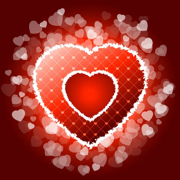 Corazón rojo de San Valentín con destellos — Vector de stock
