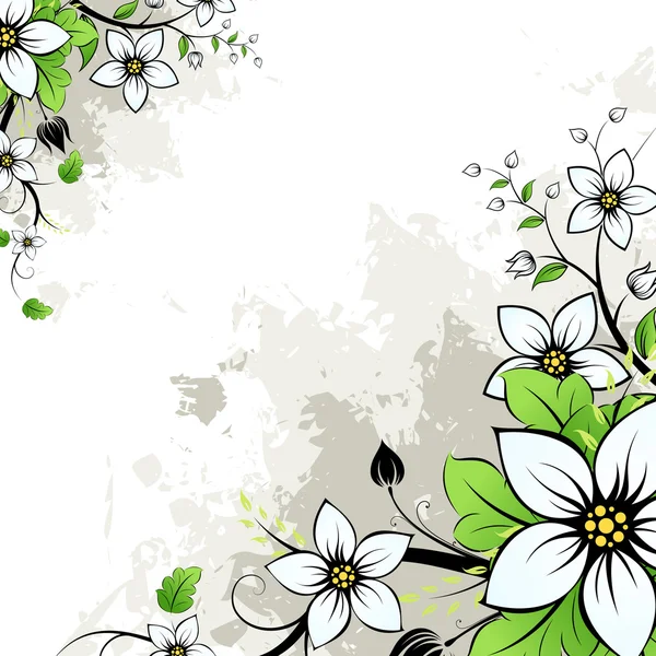 Fleurs Sur Fond Grunge Pour Votre Design — Image vectorielle