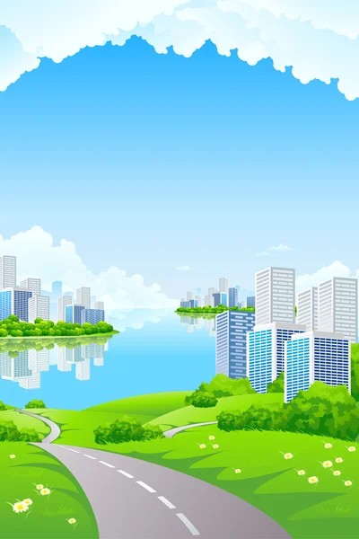 Paysage de la ville d'affaires — Image vectorielle