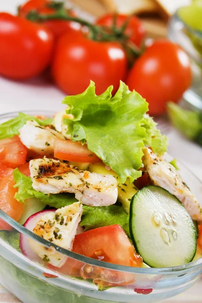 Tavuk ve sebze salatası — Stok fotoğraf