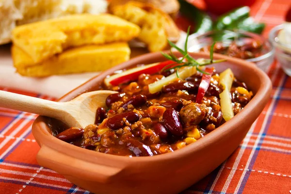 Chili messicano con carne — Foto Stock