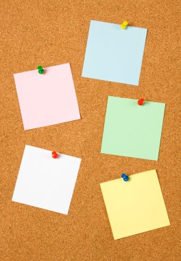 Blank notes on cork board clipart