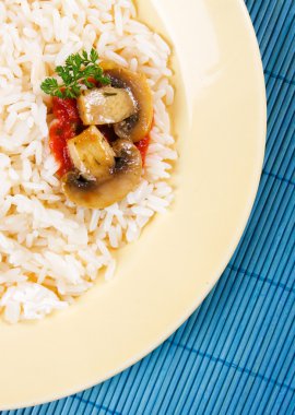 Rice and mushrooms clipart