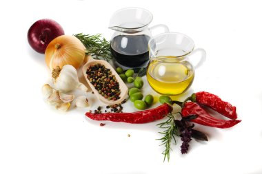 Mediterranean food ingredients clipart