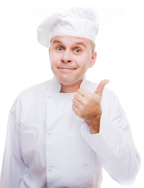 Man in chef's uniform clipart