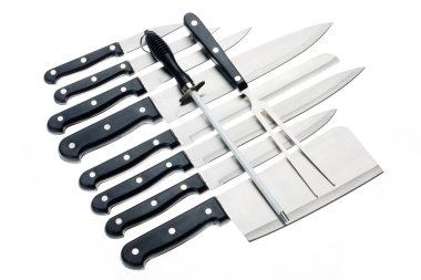 Set of kitchen knives clipart