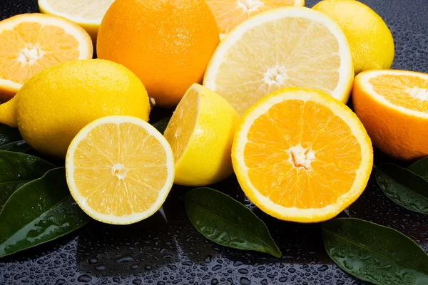Citron, apelsin nad grapefrukt — Stockfoto