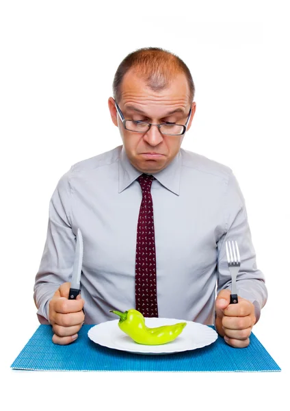 Businessman on a diet — Stock Photo, Image