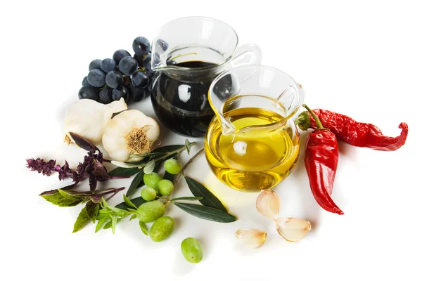 Aceite de oliva y vinagre balsámico — Foto de Stock