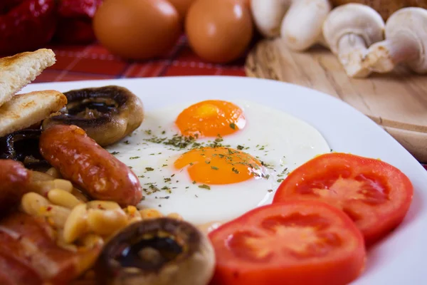 煎的鸡蛋的早餐 — 图库照片