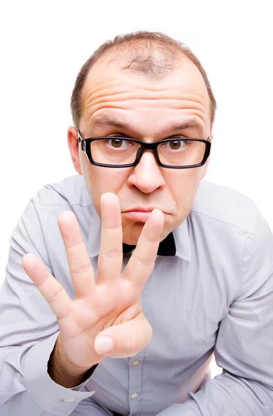 Showing four fingers — Stock Photo, Image