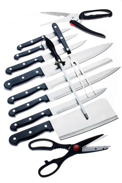 Комплект кухонных ножей — стоковое фото