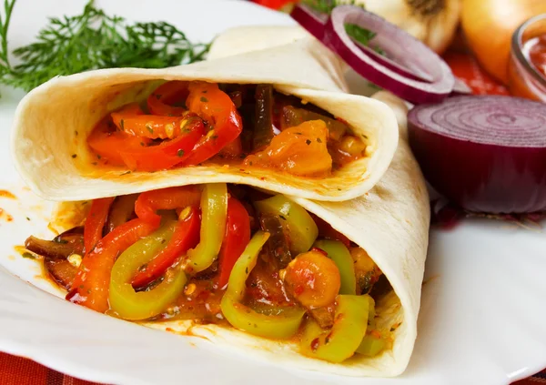 Conchas de tacos vegetarianos — Fotografia de Stock