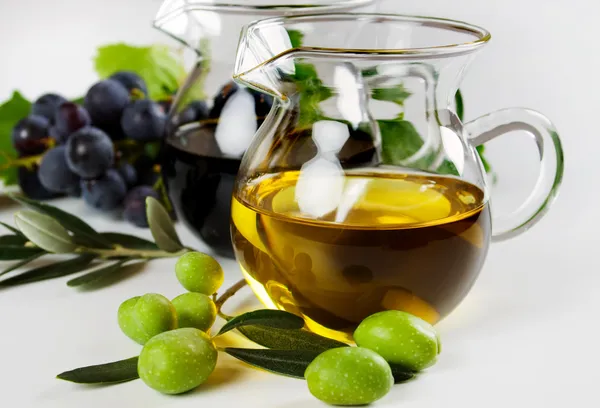 Olivový olej a balsamico — Stock fotografie
