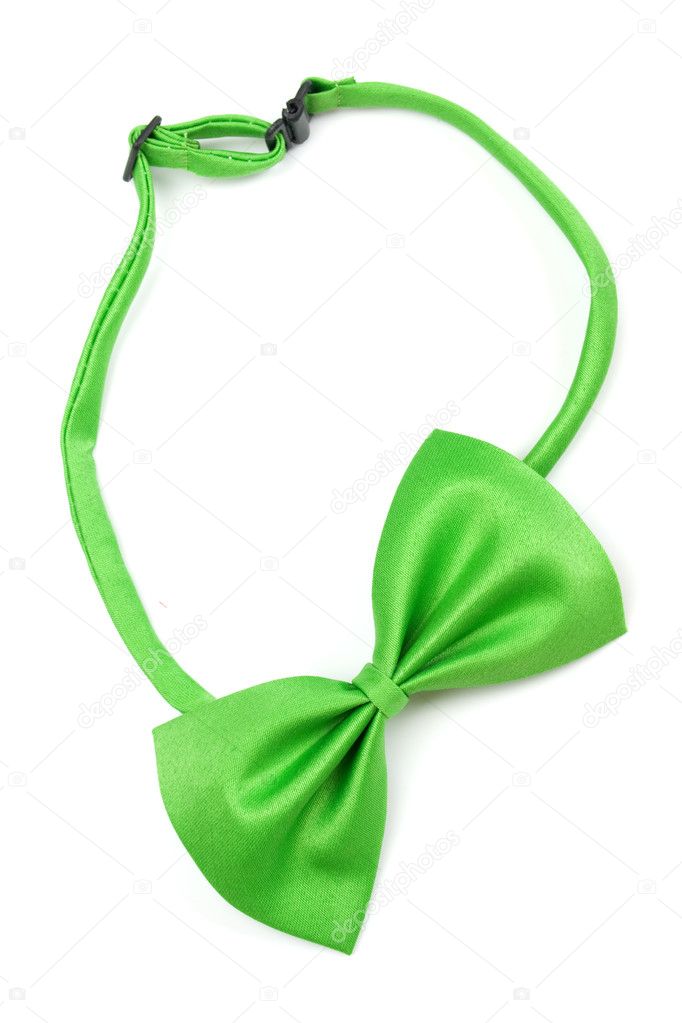 Green bowtie isolated on white