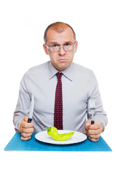 Uomo d'affari su una dieta — Foto Stock