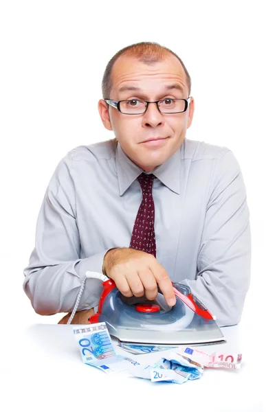 Ironing money — Stock Photo, Image