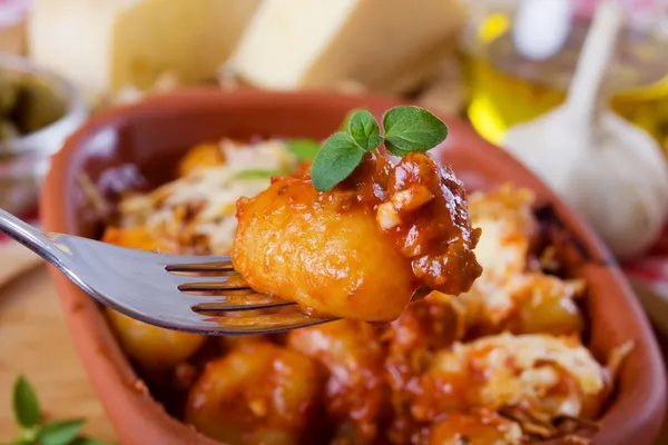 Gnocchi di patata, fideos italianos — Foto de Stock