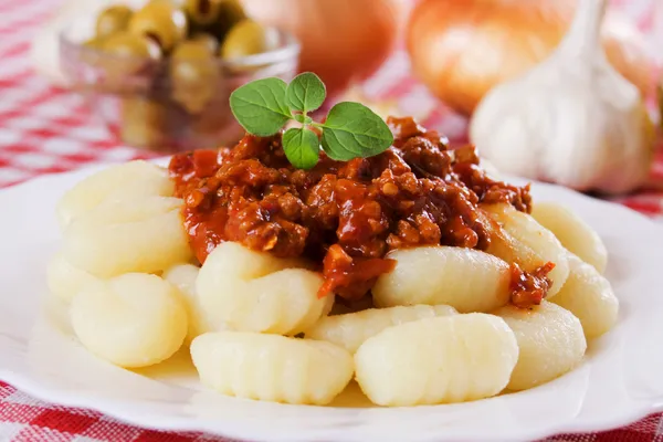 Gnocchi di patata, Italiaanse aardappel noedels — Stockfoto