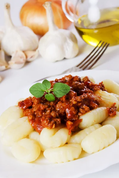 Gnocchi di patata, fideos de patata italianos — Foto de Stock