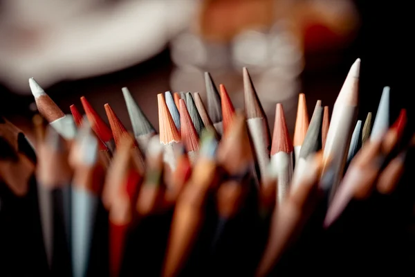 Group Colorful Crayons Closeup — Stock Photo, Image