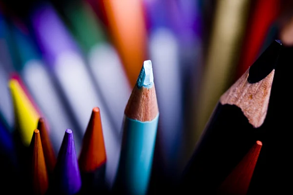 Group Colorful Crayons Closeup — Stock Photo, Image