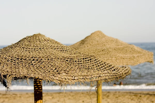 Соломенный зонтик — стоковое фото