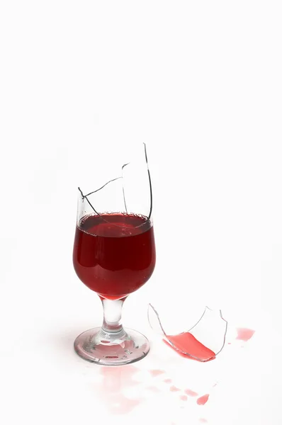 stock image Broken glasss with wine