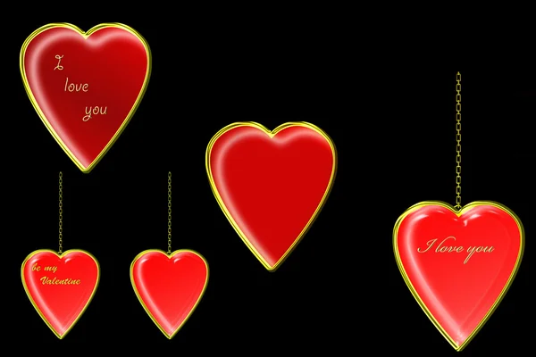 Kalpler Jewel Illüstrasyon Toplanan Dosya Sevgililer Günü Için Uygun — Stok fotoğraf