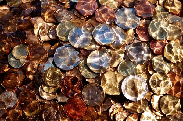 Pieniądze Monety Euro Pod Wodą Odpowiednie Tło Tekstura — Zdjęcie stockowe