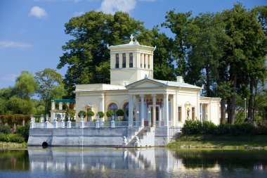 Russia, Peterhof Olga's Pavilion on island i clipart