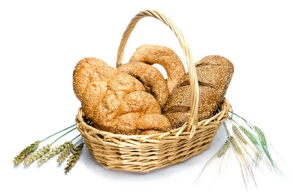 Stock image Basket with bread