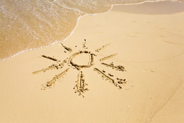 The sun - a picture on sand — Stock Photo, Image