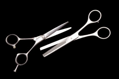 Special scissors for work of hairdresser, for hairstyle and for giving hair clipart