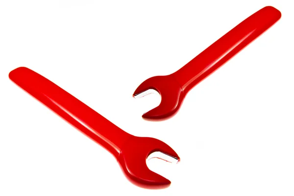 Two Red adjustable spanner — Stock Photo, Image