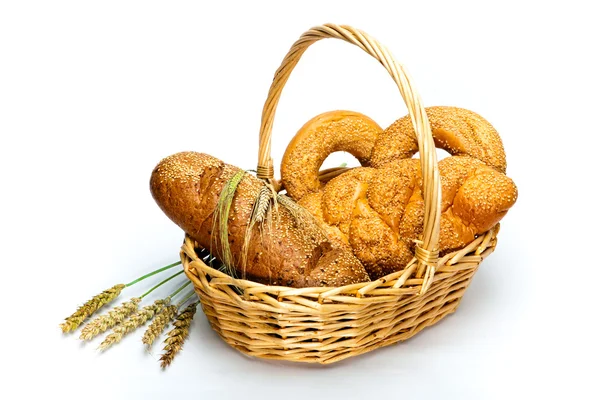 stock image Basket with bread