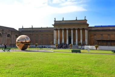 Court yard in Vatican. Sculpture the globe in court yard Rome, Italy clipart