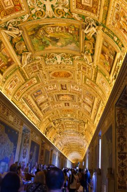 Italy. Rome. Vatican Museums - Gallery of the Geographical Maps clipart