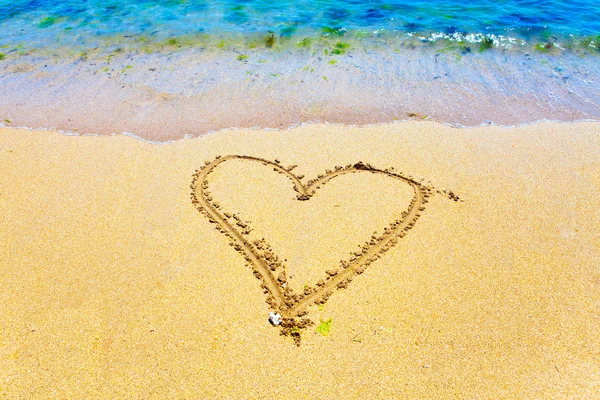 Coração Uma Foto Areia — Fotografia de Stock